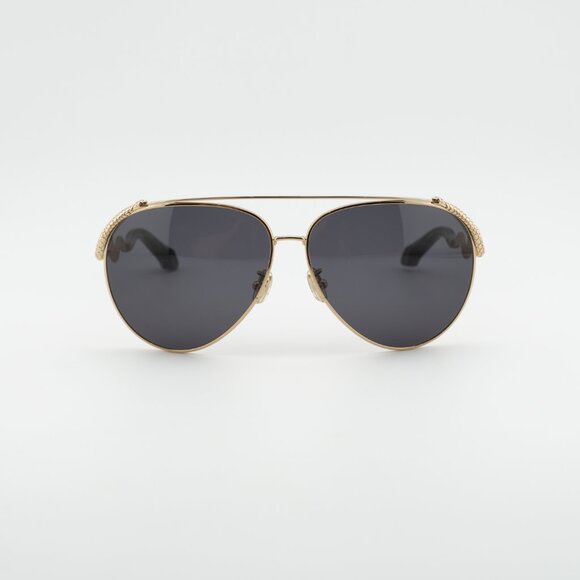 Roberto Cavalli SRC090M 0300 Sunglasses Gold Aviator Frame, Grey Lenses main image 4